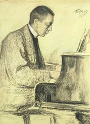 Portrait of Sergei Vasilievich Rachmaninov at the Piano